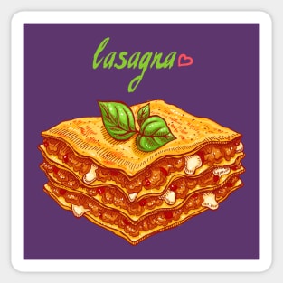 lasagna hand drawn Sticker